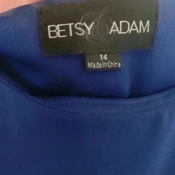 Betsy & Adam Jeweled Blouson Cold Shoulder Cocktail Dress 14 Royal Blue Mob Wife - Picture 3 of 6